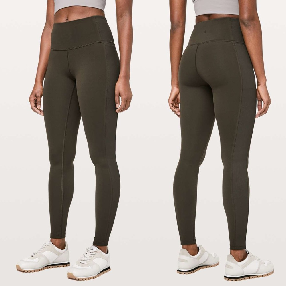 Lululemon Wunder Under HR Tight 28" **Rib (size 6) Dark Olive